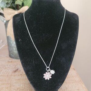 COACH-Flower Medallion Necklace with Rhinestones (Brand New)(Gift box included)